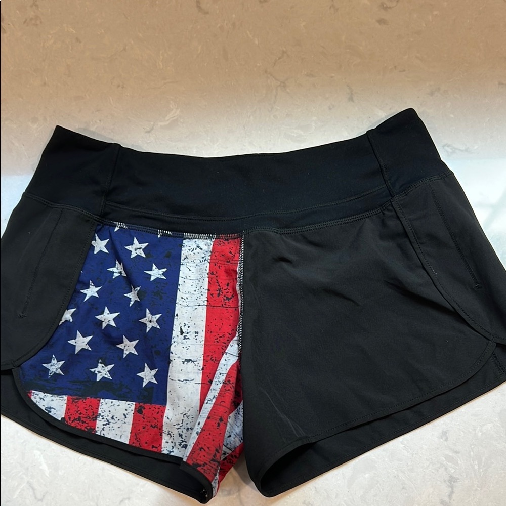 Born Primitive Black and Red Athletic Shorts with Patriotic Flair